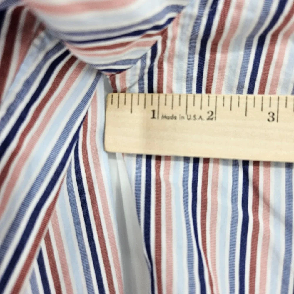 J‎ Crew Shirt Mens Large 16 16.5 Striped Button Up Casual Long Sleeve FLAWS